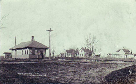 Illinois Central Railroad Depot, Glenville Minnesota, 1909