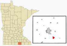 Location of Glenville, Minnesota