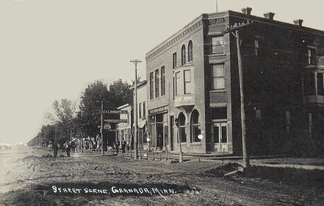 Street Scene, Granada Minnesota, 1910