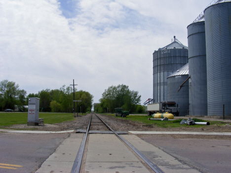 Railroad and grain elevators, Granada Minnesota, 2014