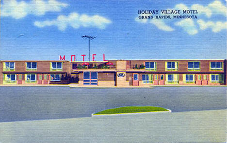 Holiday Village Motel, Grand Rapids Minnesota, 1960's?