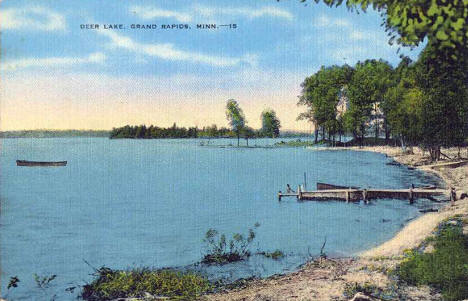 View of Deer Lake, Grand Rapids Minnesota, 1940's