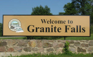 Granite Falls Minnesota welcome sign