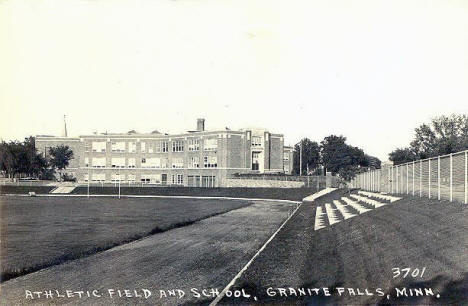 Athletic Field and School, Granite Falls Minnesota, 1940's