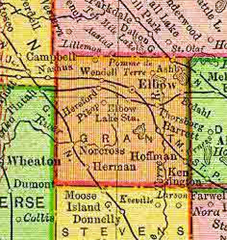 1895 Map of Grant County Minnesota