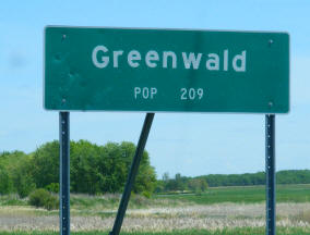 Greenwald Minnesota population sign