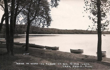 Scene at Nestle Inn on Big Birch Lake, Grey Eagle Minnesota, 1940's