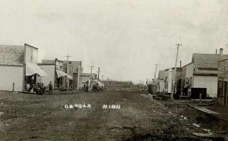 Street scene, Grygla Minnesota, 1908