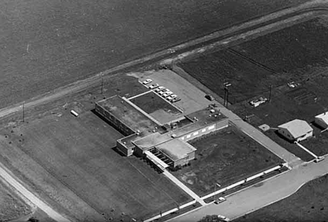 Aerial view of hospital, Hallock Minnesota, 1963