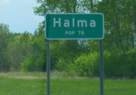 Halma Minnesota population sign