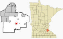 Location of Hampton Minnesota
