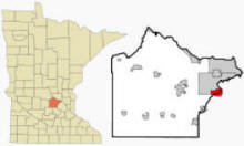 Location of Hanover, Minnesota