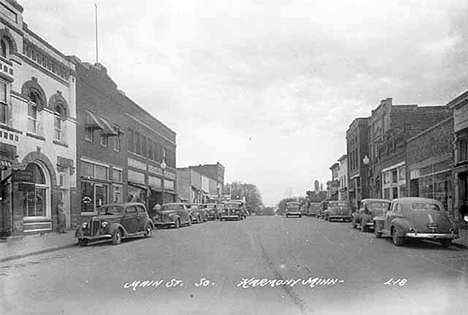 Main Street South, Harmony Minnesota, 1950
