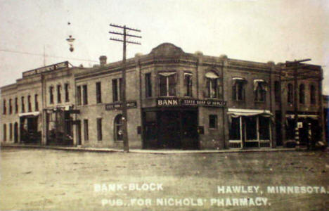 Bank Block, Hawley Minnesota, 1910's