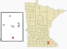 Location of Hayfield, Minnesota