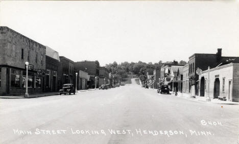 Main Street looking west, Henderson Minnesota, 1940's