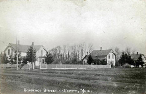 Residence Street, Hewitt Minnesota, 1910's