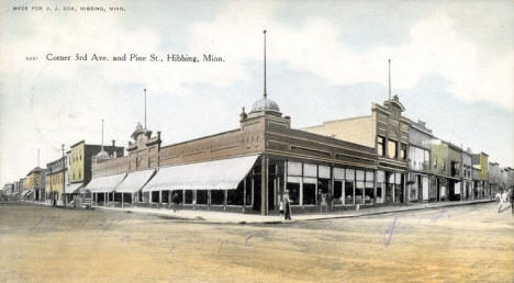 Third Avenue and Pine Street, Hibbing Minnesota, 1910?
