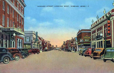 Howard Street looking West, Hibbing Minnesota, early 1940's