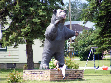 Bear Statue in park, Hill City Minnesota, 2009