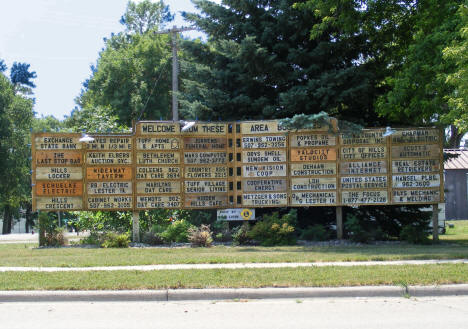 Welcome sign, Hills Minnesota, 2012