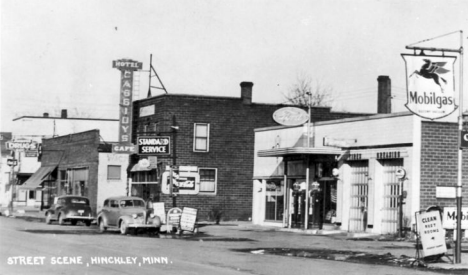 Street scene, Hinckley Minnesota, 1940's