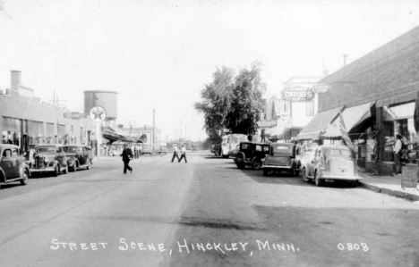 Street scene, Hinckley Minnesota, 1930's