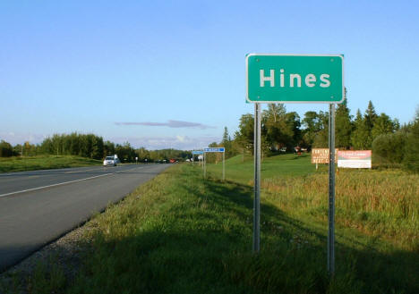 Hines highway sign on US Highway 71, 2004