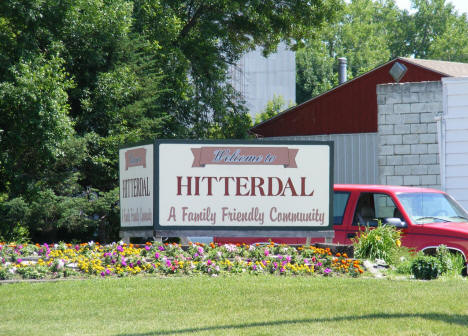 Welcome sign, Hitterdal Minnesota, 2008