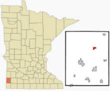 The location of Holland, Minnesota