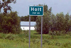 Holt Minnesota Population Sign