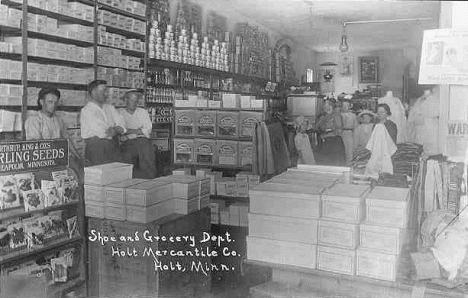Interior, Holt Mercantile Store, Holt Minnesota, 1910's