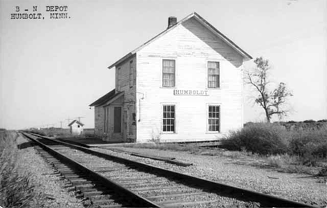 Burlington Northern Railroad Depot, Humboldt Minnesota, 1957