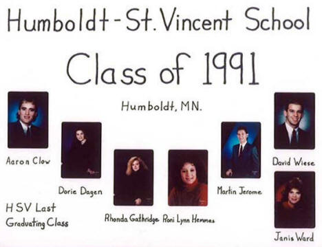 Last Graduating Class, Humboldt St. Vincent School, Humboldt Minnesota, 1991