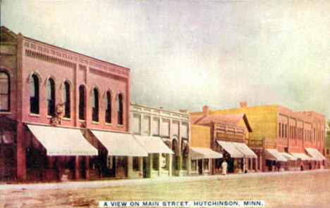 View of Main Street, Hutchinson Minnesota, 1910