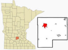 Location of Hutchinson, Minnesota