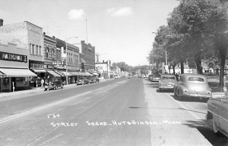 Street scene, Hutchinson Minnesota, 1950's
