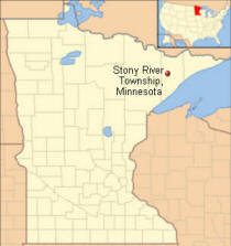 Location of Stony River Township and Isabella Minnesota