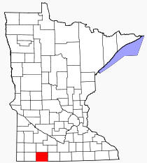 Location of Jackson County Minnesota