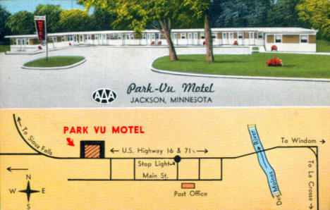 Park-Vu Motel, Jackson Minnesota, 1957