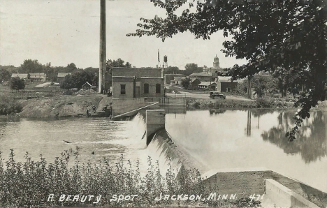 Municipal Powe Plant and Dam on the Des Moines River, Jackson Minnesota, 1923
