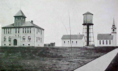 High School and Lutheran Church, Jasper Minnesota, 1911