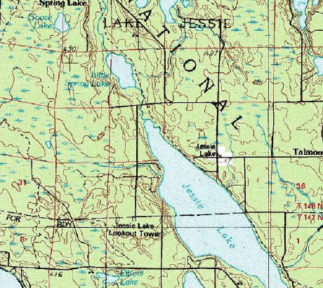 Topographic Map of Lake Jessie Minnesota