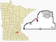 Location of Jordan, Minnesota