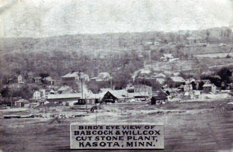 Bird's eye view of the Babcock & Wilcox Cut Stone Plant, Kasota, Minnesota, 1908