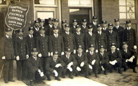 Keewatin Fire Department at Fireman's Tournament in Aurora, 1909