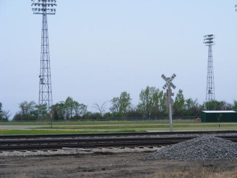 Railroad tracks and baseball field, Kennedy Minnesota, 2008