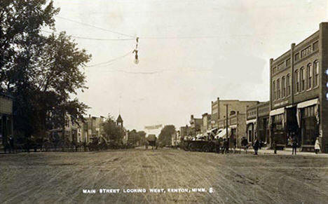 Main Street looking west, Kenyon Minnesota, 1910's