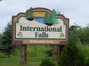 International Falls Minnesota Welcome Sign