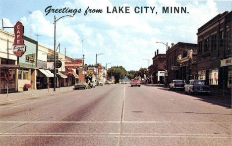 Street scene, Lake City Minnesota, 1960's